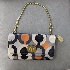 Coach G0871-12928 foldover satin clutch